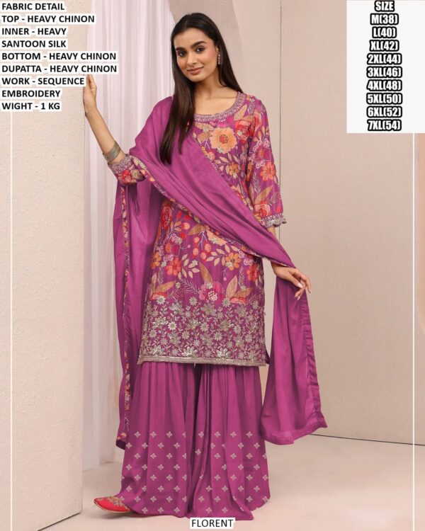 Stylish Heavy Chinon Party Wear Suit Set