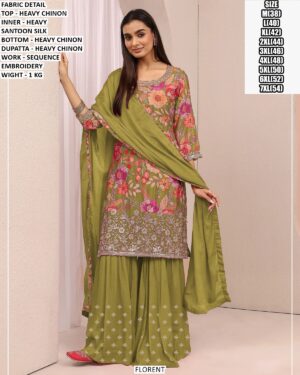 Stylish Heavy Chinon Party Wear Suit Set
