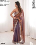 Fendy Satin Embroidery Saree With Blouse