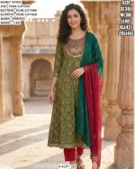 Heavy Cotton Printed Set With Embroidery Work
