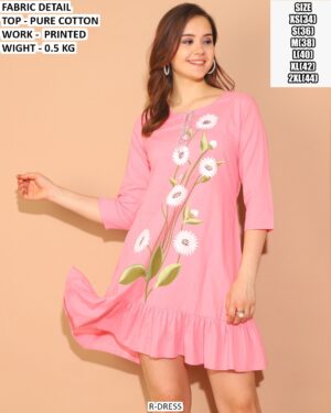 Pure Cotton Printed Dress For Women