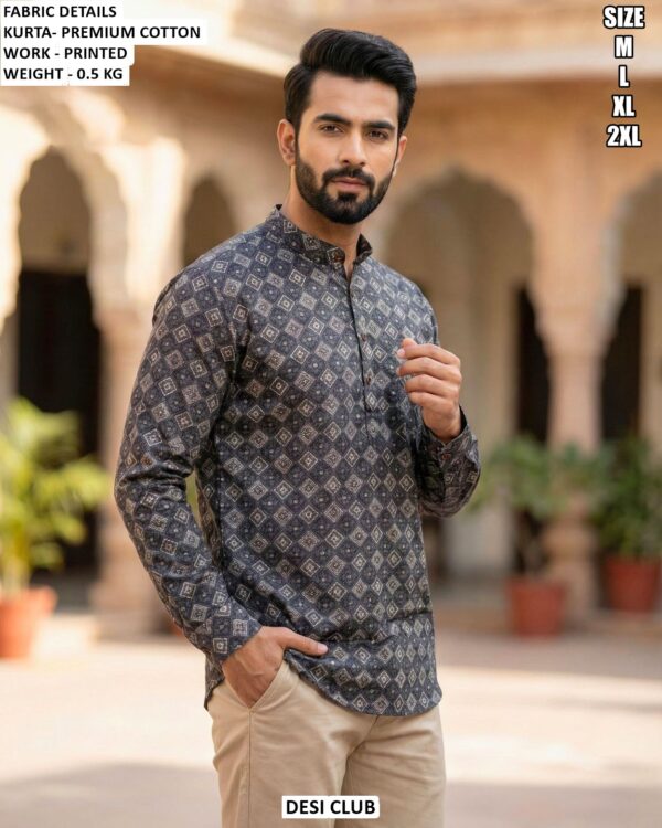 Elegant Printed Kurta For Men