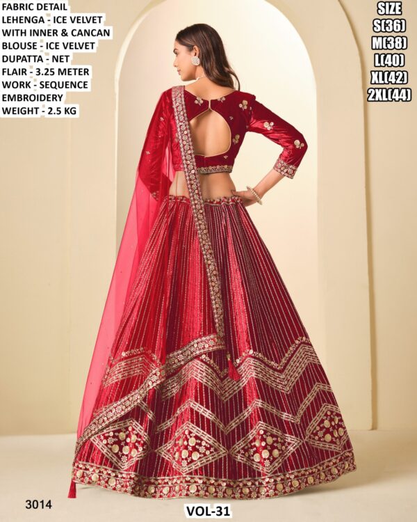 Wedding Wear Ice Velvet Lehenga Collection