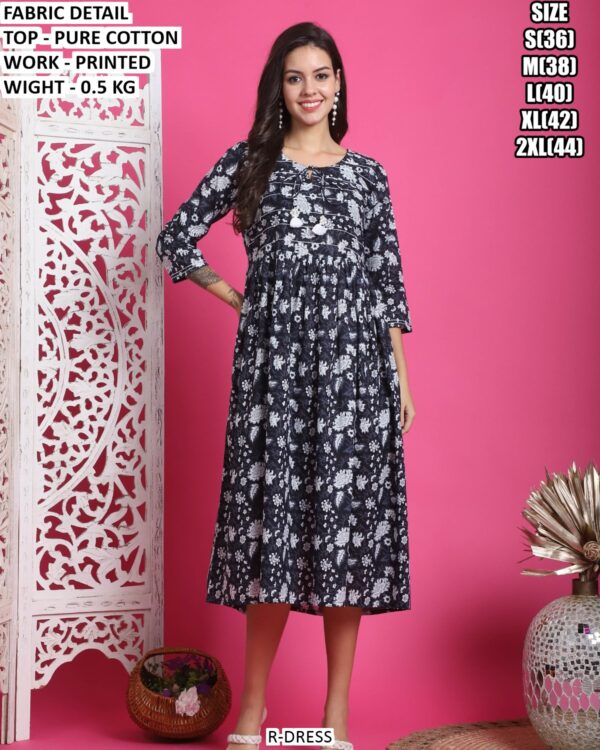 Casual Wear Pure Cotton Printed Dress