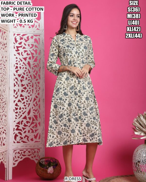 Casual Wear Pure Cotton Printed Dress