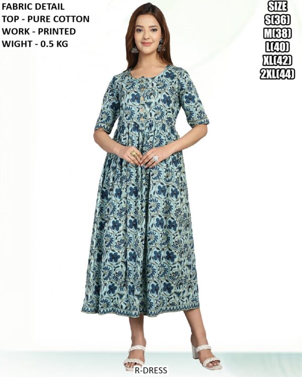 Casual Wear Pure Cotton Printed Dress