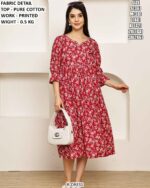 Comfortable Cotton Printed One Piece Dress