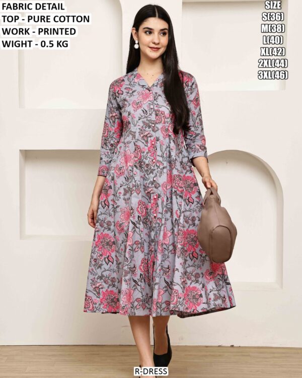Comfortable Cotton Printed One Piece Dress