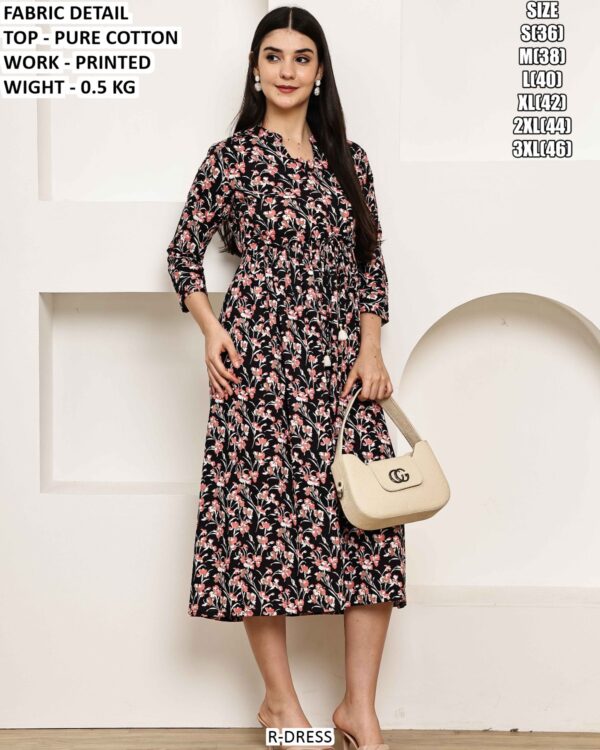 Comfortable Cotton Printed One Piece Dress