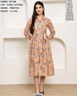 Comfortable Cotton Printed One Piece Dress