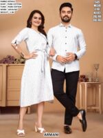Designer Weaving Work Couple Wear Set