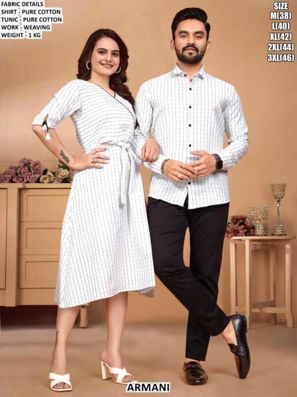 Designer Weaving Work Couple Wear Set