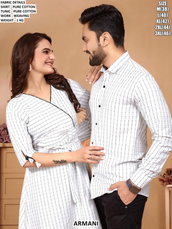 Designer Weaving Work Couple Wear Set