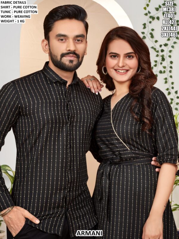 Designer Weaving Work Couple Wear Set