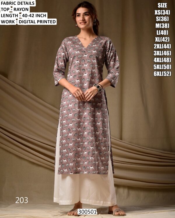 Stylish Rayon Digital Printed Daily Wear Kurti