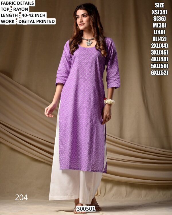 Stylish Rayon Digital Printed Daily Wear Kurti