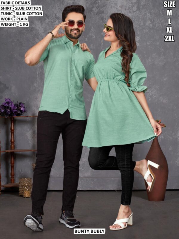 Premium Slub Cotton Matching Couple Outfit