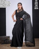 Nc Silk Satin Stone Work Saree With Blouse