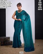 Nc Silk Satin Stone Work Saree With Blouse