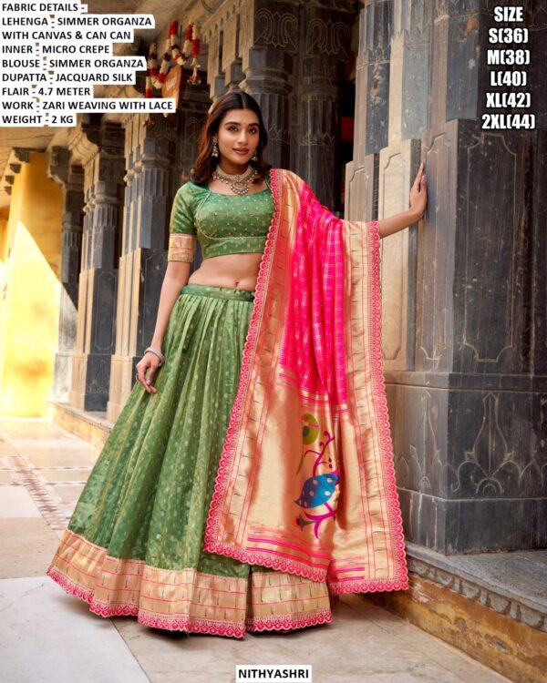 Elegant Jacquard Silk Dupatta Lehenga Set