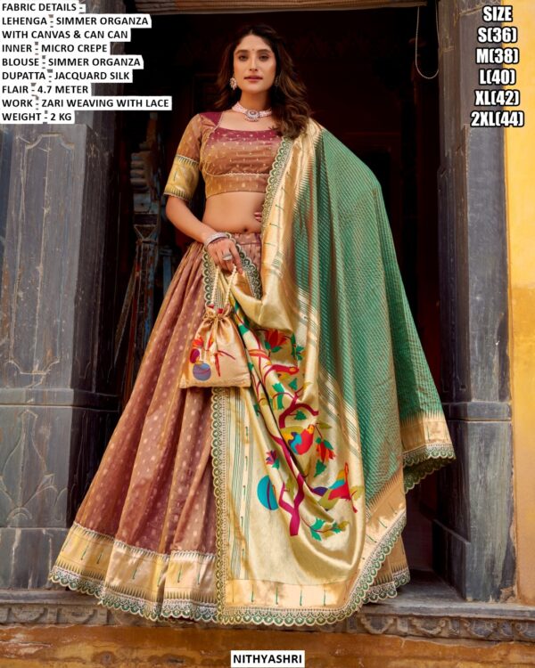 Elegant Jacquard Silk Dupatta Lehenga Set