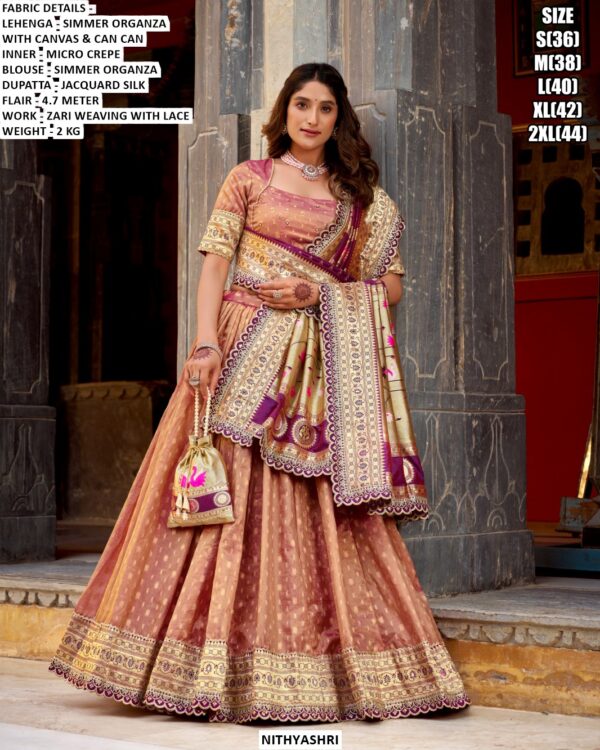 Elegant Jacquard Silk Dupatta Lehenga Set