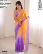 Fendy Satin Sequin Embroidery Saree With Blouse