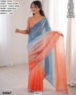 Fendy Satin Sequin Embroidery Saree With Blouse
