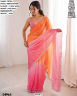 Fendy Satin Sequin Embroidery Saree With Blouse