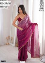 Fendy Satin Sequin Embroidery Saree With Blouse