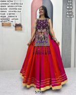 Wedding Wear Vichitra Silk Lehenga With Embroidered Blouse