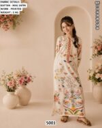 Kids Printed Mal Satin Kaftan Dress
