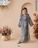 Kids Printed Mal Satin Kaftan Dress