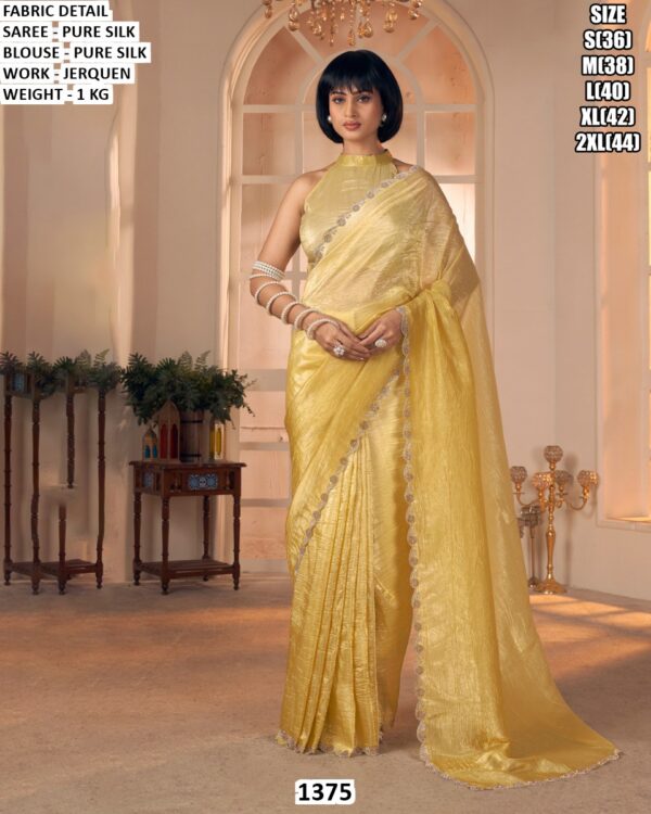 Pure Silk Saree With Pure Silk Blouse And Jerquen Work