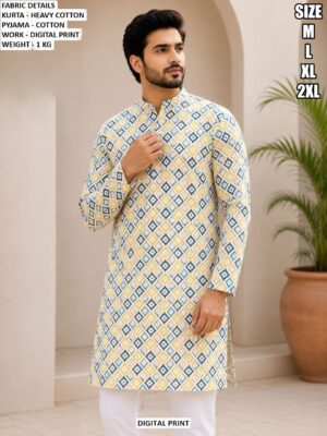 Premium Men Heavy Cotton Kurta With Pajama