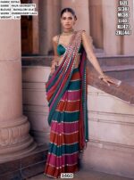 Designer Faux Georgette Saree With Banglori Silk Blouse