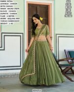 Chinon Lehenga With Dupatta And Thread Embroidery Work