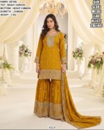 Heavy Chinon Gharara Suit Set With Dupatta