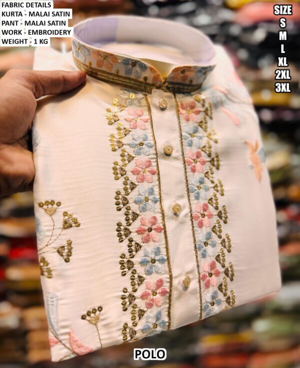 Designer Embroidery Work Kurta Pant For Men