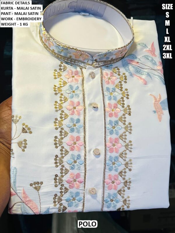 Designer Embroidery Work Kurta Pant For Men