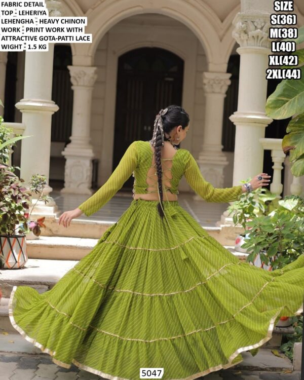 Leheriya Print Heavy Chinon Lehenga Set