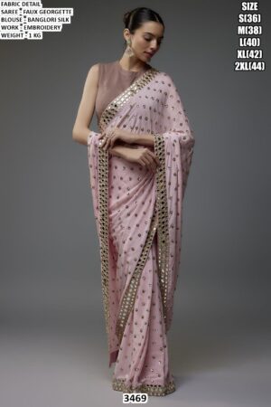 Faux Georgette Saree With Banglori Silk Blouse