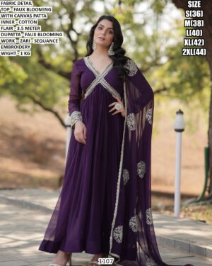 Faux Blooming Anarkali Gown With Dupatta