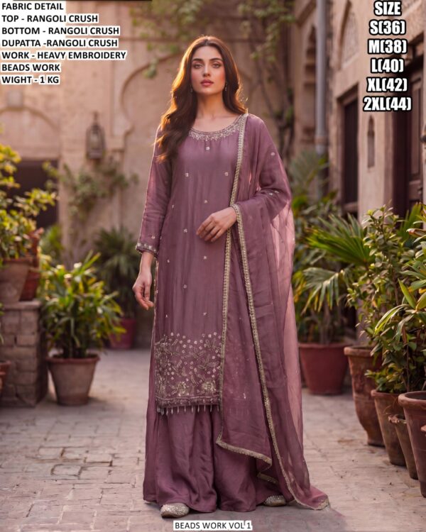 Rangoli Crush Heavy Embroidery Suit Set