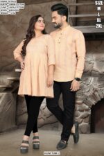 Trendy Linen Cotton Couple Outfit For Daily Wear
