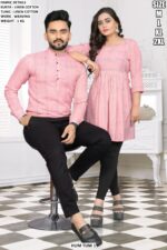 Trendy Linen Cotton Couple Outfit For Daily Wear