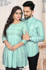 Trendy Linen Cotton Couple Outfit For Daily Wear
