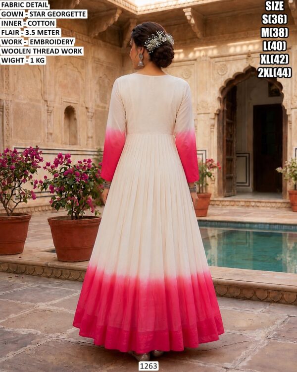 Star Georgette Embroidery Gown For Women