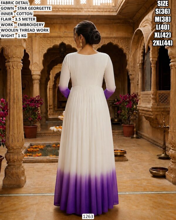 Star Georgette Embroidery Gown For Women