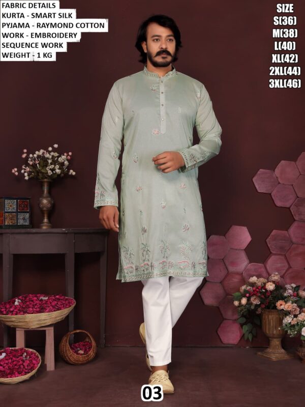 Smart Silk Embroidery Kurta Pajama Set